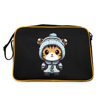Tiger Winter Comic Cute - Retro Bag - black/gold - Back