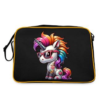 Punk Rock - Ich bin alt aber Punk ist nicht tot - Retro Tasche - Schwarz/Gold - Hinten