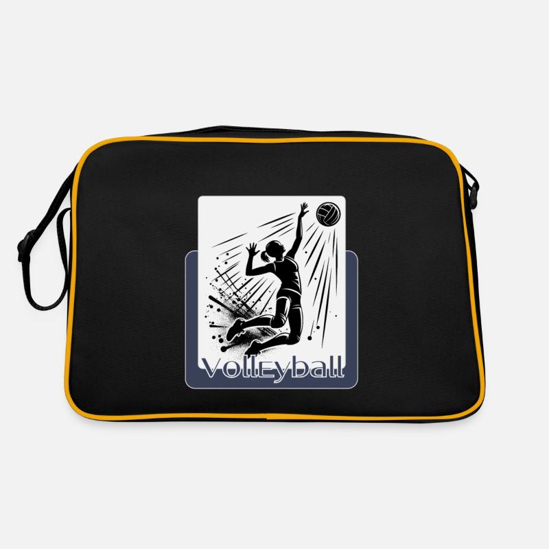 Dynamische Volleyball-Aktion Retro Tasche