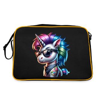 Punk Rock - Ich bin alt aber Punk ist nicht tot - Retro Tasche - Schwarz/Gold - Hinten
