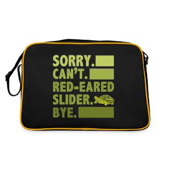 Sorry Can't Red-Eared Slider Bye Amphibian Reptile - Retro Bag - black/gold - Back