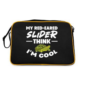 My Red-Eared Slider Think I'm Cool Pet Turtle - Retro Bag - black/gold - Back