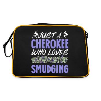 Just A Cherokee Who Loves Smudging Energy - Retro Bag - black/gold - Back
