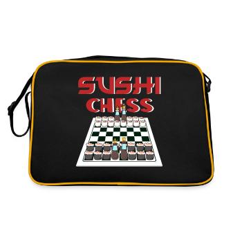Sushi Lover Sushi Chess Sushi - Retro Tasche - Schwarz/Gold - Hinten