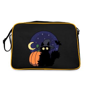 Citrouille chat - Sac Retro - noir/or - Dos