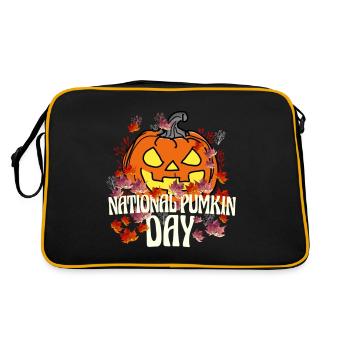 Nationaler Kürbistag Herbst - Retro Tasche - Schwarz/Gold - Hinten
