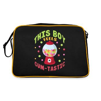 This boy feels gumtastic Design - Retro Tasche - Schwarz/Gold - Hinten
