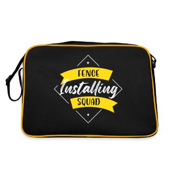 fence installing squad Design for a fence - Retro Tasche - Schwarz/Gold - Hinten