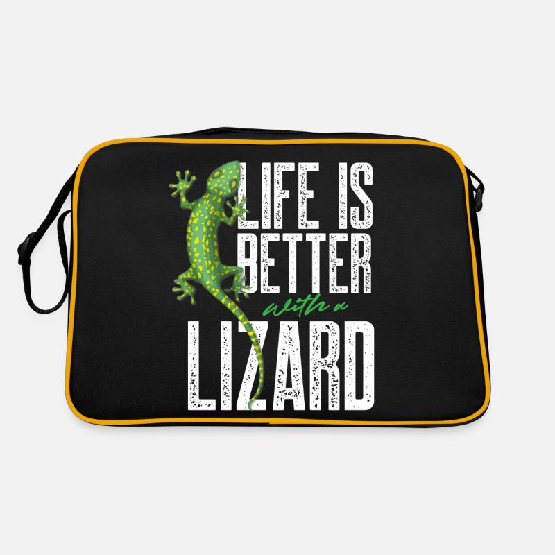 life is better with a lizard Design for a lizard Retro Tasche