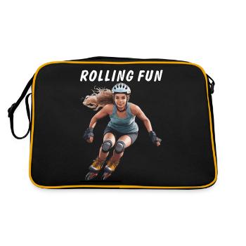 FRAU ROLLSCHUHE ROLLING FUN - Retro Tasche - Schwarz/Gold - Hinten