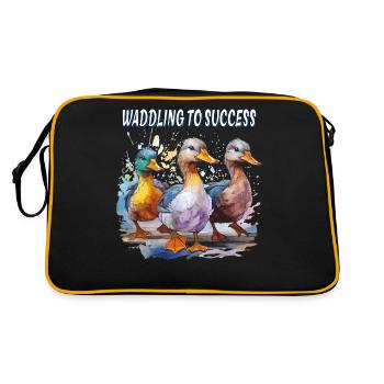DUCK WADDLING TO SUCCESS - Retro Bag - black/gold - Back