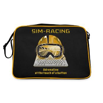 SIM RACING Adrenaline at the touch - Retro Tasche - Schwarz/Gold - Hinten