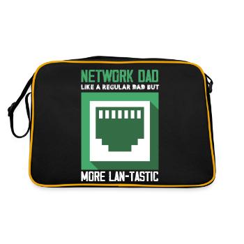 network dad like regular more lantastic Design - Retro Tasche - Schwarz/Gold - Hinten