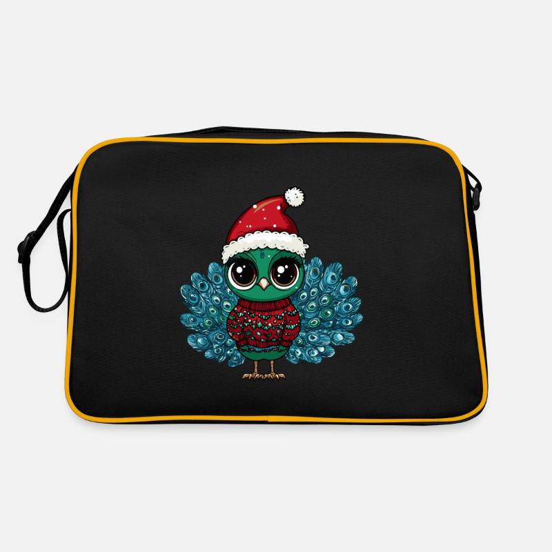 Pfau Vogel Weihnachten Retro Tasche