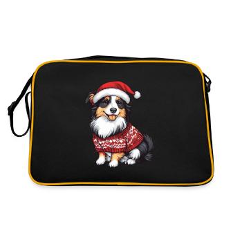 Border Collie Chien Noël - Sac Retro - noir/or - Dos