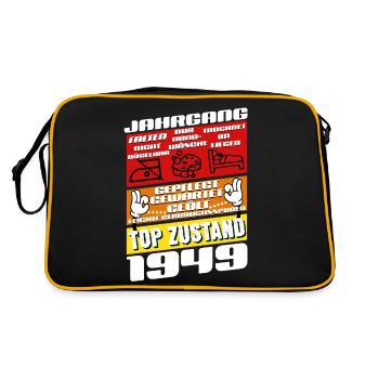 76 years old born in 1949 Birthday - Retro Bag - black/gold - Back