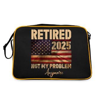 Retraité 2025 - plus mon problème - Sac Retro - noir/or - Dos