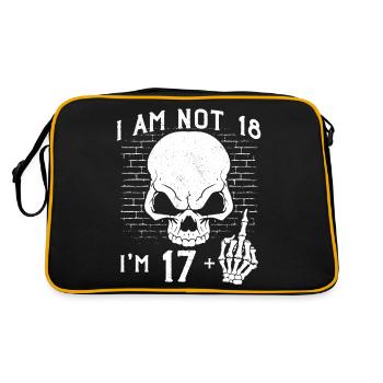 I Am 17 Plus Middle Finger - 18th Birthday - Retro Bag - black/gold - Back