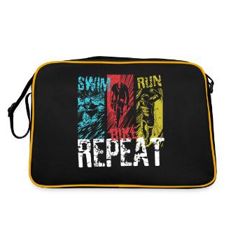 Natation Vélo Run Repeat - Triathlon Vintage - Sac Retro - noir/or - Dos