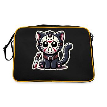 Mignon chat tueur en costume d’Halloween - Sac Retro - noir/or - Dos