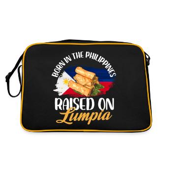 born in philippines raised on lumpia Design - Retro Bag - black/gold - Back