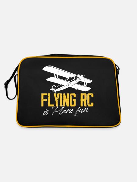 flying rc is plane fun Design for a rc plane - Retro Bag - black/gold - Back