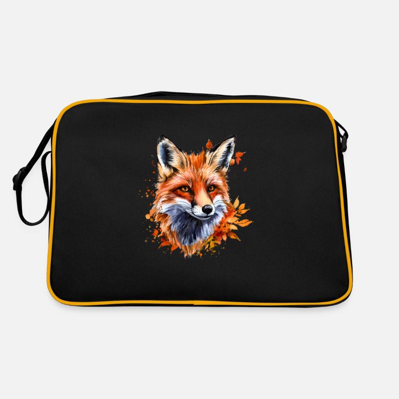 Autumn Watercolor Fox Retro Bag