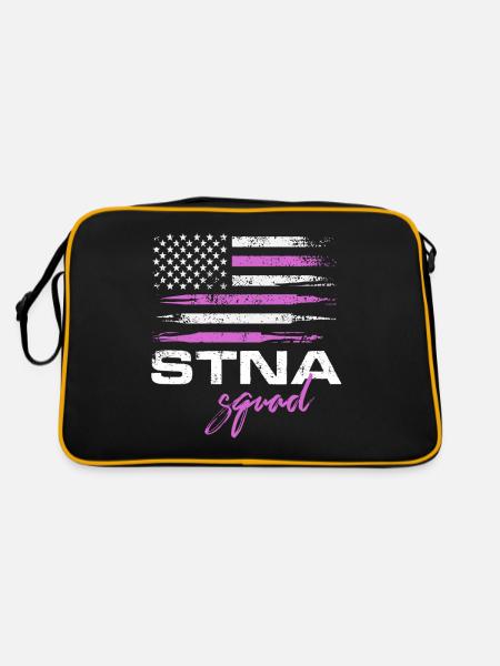 stna squad american flag Design for a nursing - Retro Bag - black/gold - Back