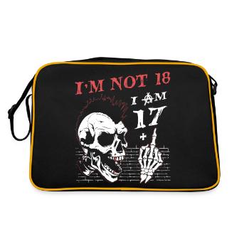 I Am 17 Plus Middle Finger - 18th Birthday - Retro Bag - black/gold - Back