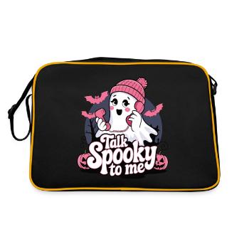 Halloween Ghost Funny Talk Effrayant pour moi - Sac Retro - noir/or - Dos