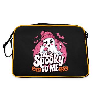 Halloween Ghost Funny Talk Effrayant pour moi - Sac Retro - noir/or - Dos