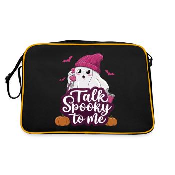 Halloween Ghost Funny Talk Effrayant pour moi - Sac Retro - noir/or - Dos