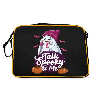 Halloween Ghost Funny Talk Effrayant pour moi - Sac Retro - noir/or - Dos