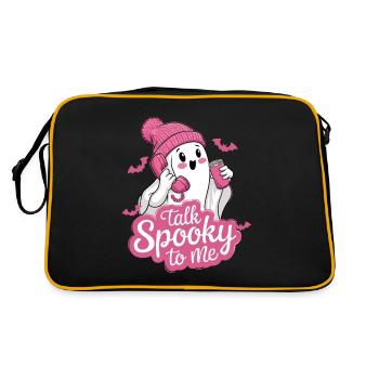 Halloween Ghost Funny Talk Effrayant pour moi - Sac Retro - noir/or - Dos