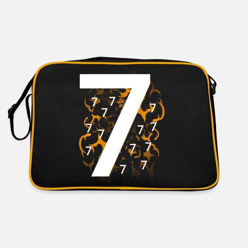 Viele Siebener - Retro Tasche - Schwarz/Gold
