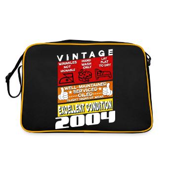 21 ans Millésime 2004 femme & homme Anniversaire - Sac Retro - noir/or - Dos