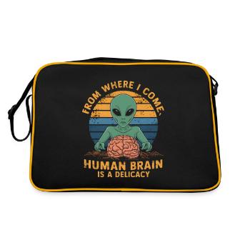 Alien d’où je viens le cerveau humain est un délice - Sac Retro - noir/or - Dos