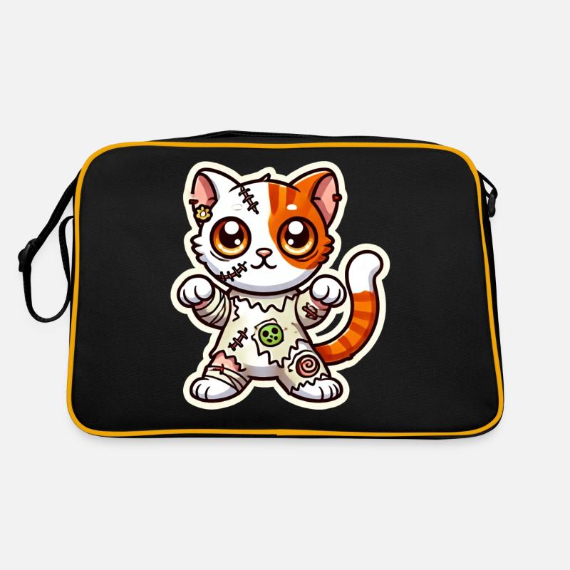 Mignon Zombie Chat Halloween costume Trick-or-treat ! - Sac Retro - noir/or