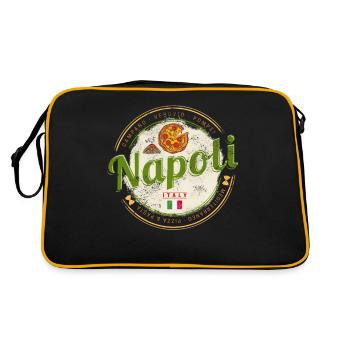 Naples Italie Vésuve et pizza Vintage Souvenir - Sac Retro - noir/or - Dos