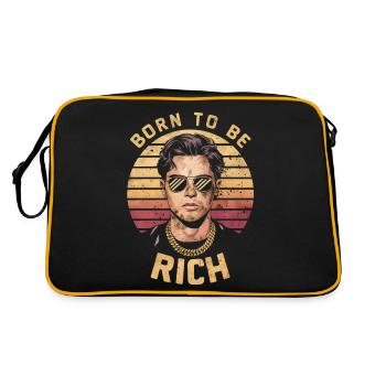 Né pour être riche homme vintage coucher de soleil - Sac Retro - noir/or - Dos