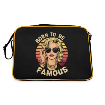 Né pour être célèbre femme Vintage coucher de soleil rétro - Sac Retro - noir/or - Dos