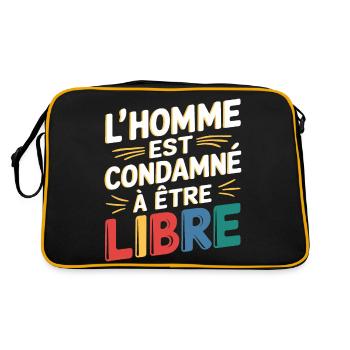 L'homme est condamné à être libre - Sac Retro - noir/or - Dos