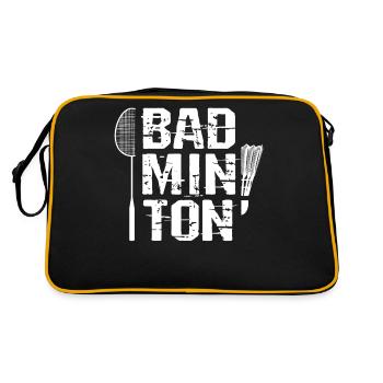Racquet Shuttlecock Player Badminton - Retro Bag - black/gold - Back