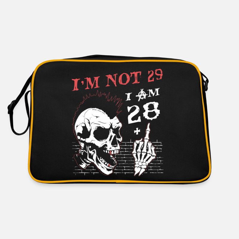 Ich bin 28 plus Mittelfinger - 29. Geburtstag Retro Tasche