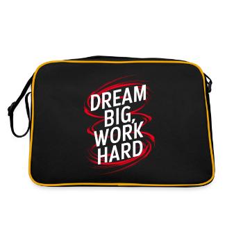 Rêver grand, travailler dur - Sac Retro - noir/or - Dos