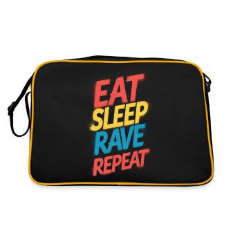 manger dormir rave répéter - Sac Retro - noir/or - Dos