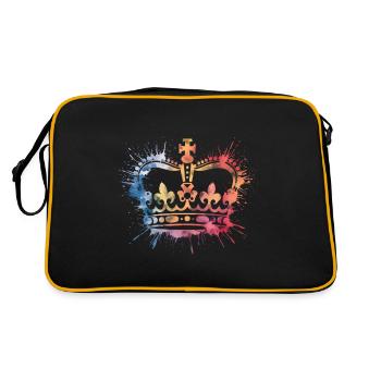 Krone verschiedene Farben - Retro Tasche - Schwarz/Gold - Hinten
