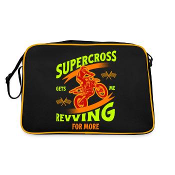 Dirt Biker Riding Get ́s Me Revving For More Dirt - Retro Bag - black/gold - Back