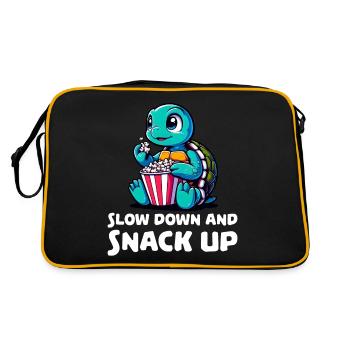 Slow down and snack up - Retro Bag - black/gold - Back