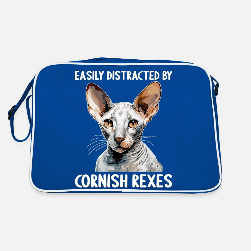 Cornish Rex Easily distracted by Cornish Rexes Retro Bag